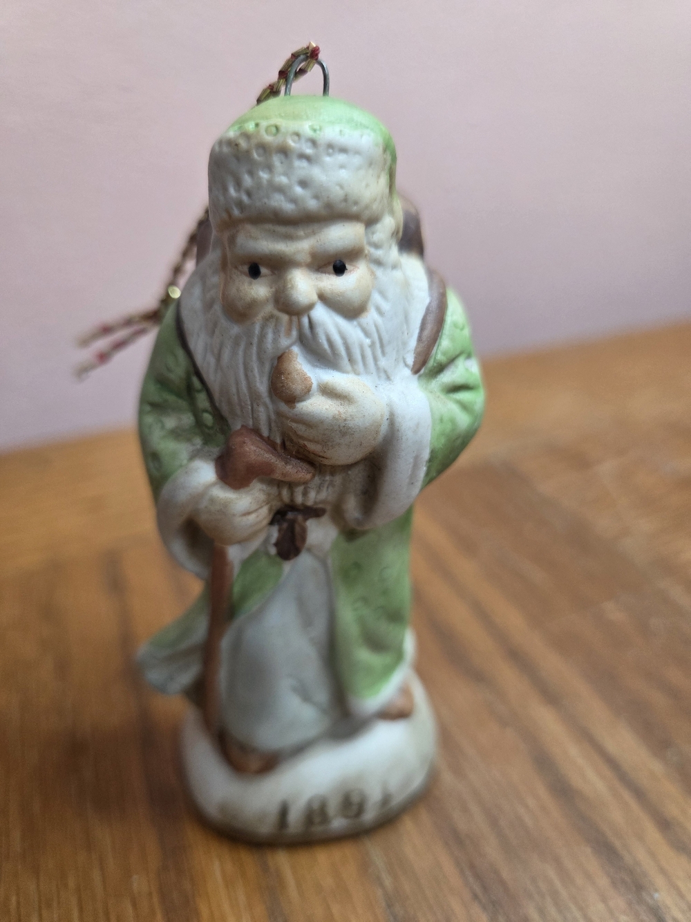 Japanese Weekend Green & Cream Santa Figurine Ornament - Picture 9 of 9